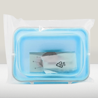 Boite conservation alimentaire - NewSiliconeLunchBox™ - Bleu - Rangement Facile