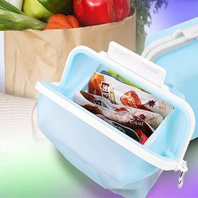 Boite conservation alimentaire - NewSiliconeLunchBox™ - Bleu - Rangement Facile