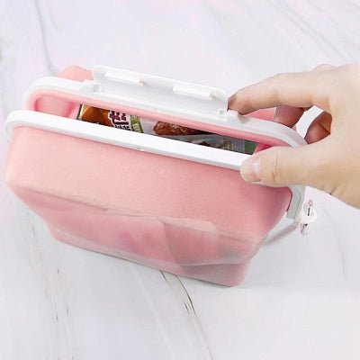 Boite conservation alimentaire - NewSiliconeLunchBox™ - Rose - Rangement Facile