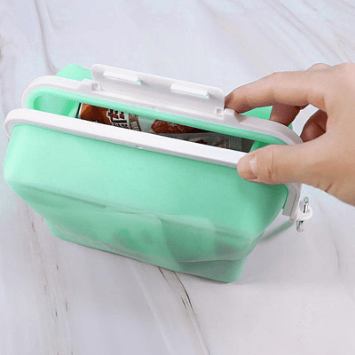 Boite conservation alimentaire - NewSiliconeLunchBox™ - Vert - Rangement Facile