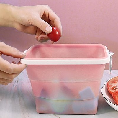 Boite conservation alimentaire - NewSiliconeLunchBox™ - Rose - Rangement Facile