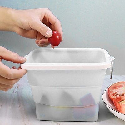 Boite conservation alimentaire - NewSiliconeLunchBox™ - Blanc - Rangement Facile