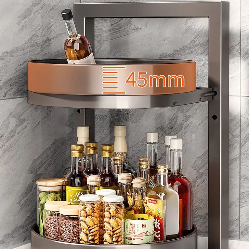 cuisine étagères rotatives 360° à deux niveaux | OrganizeMax - Rangement Facile