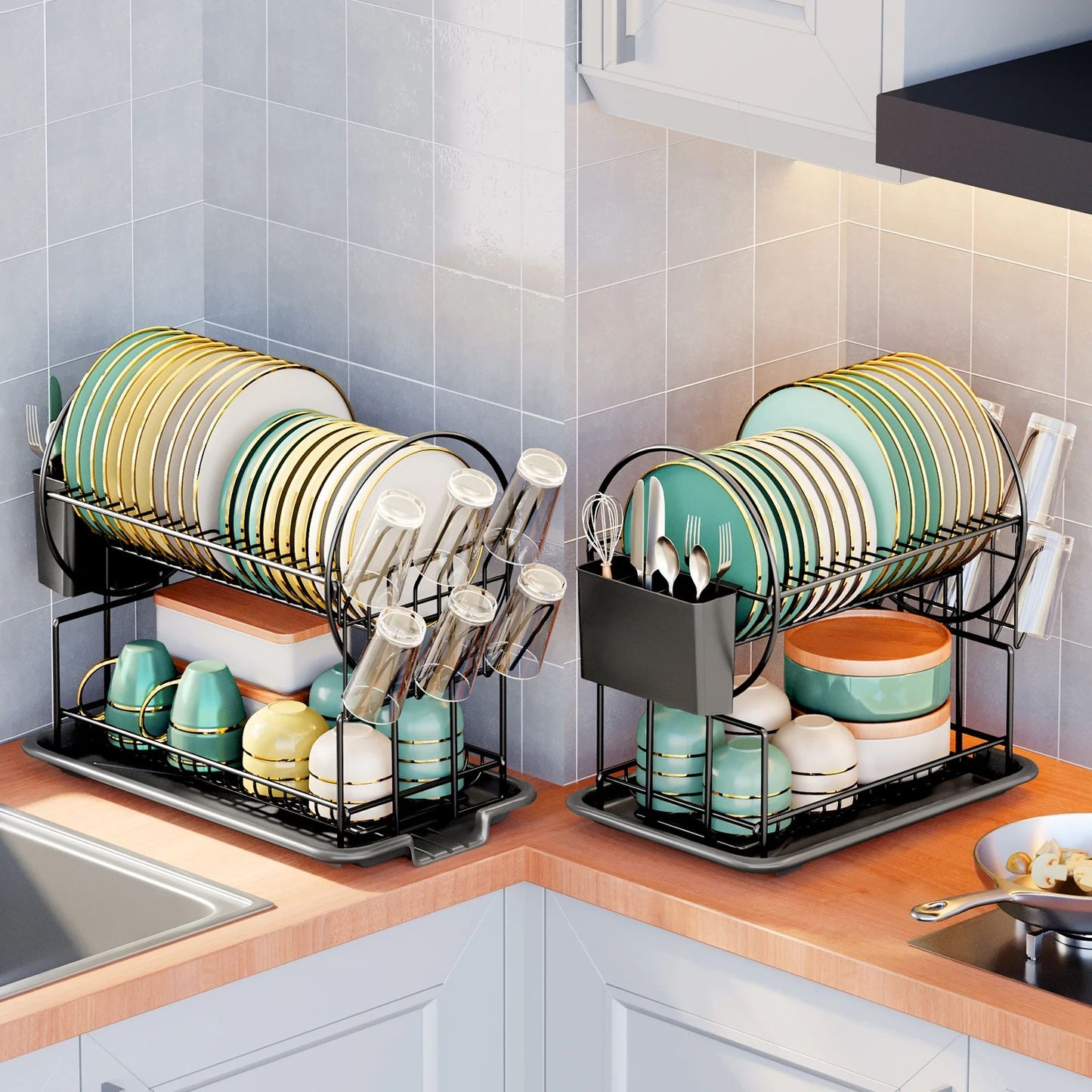 egouttoir-spacesaver--deux-egoutoir-multi-niveau-bac-ustensiles-place-verre