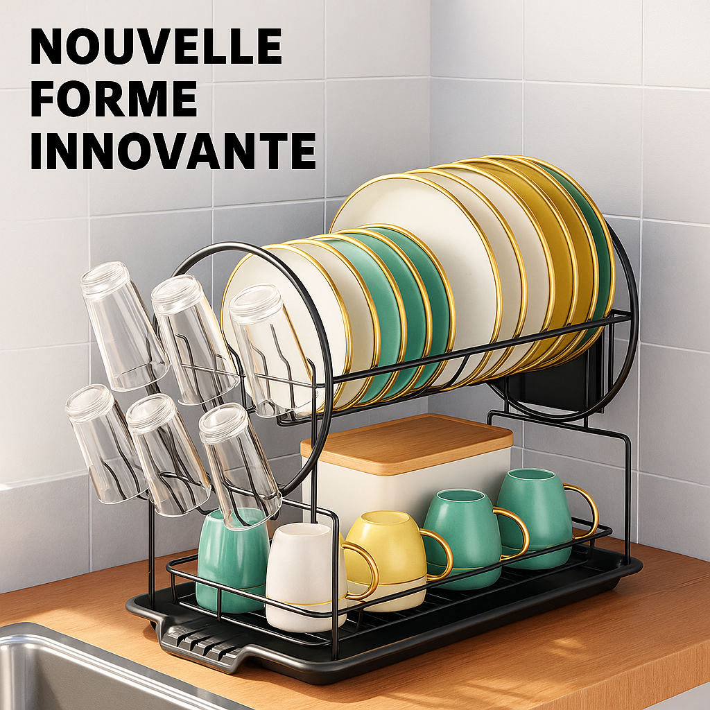 egouttoirbspacesaver multi niveau bac ustensiles place verre plateau deverserment