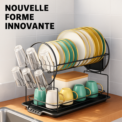 egouttoirbspacesaver multi niveau bac ustensiles place verre plateau deverserment