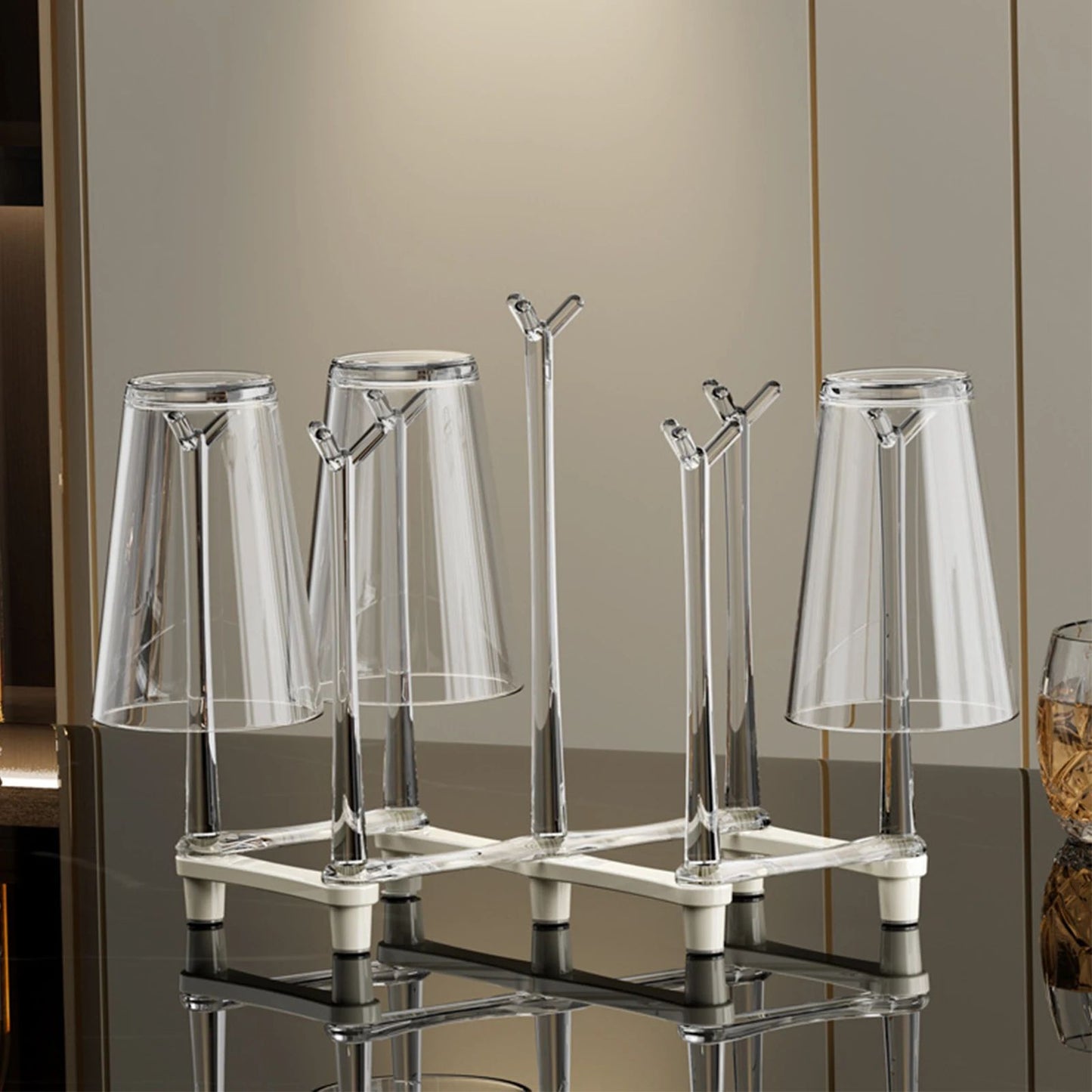 egouttoir suspendu intelligent trois verre blanc