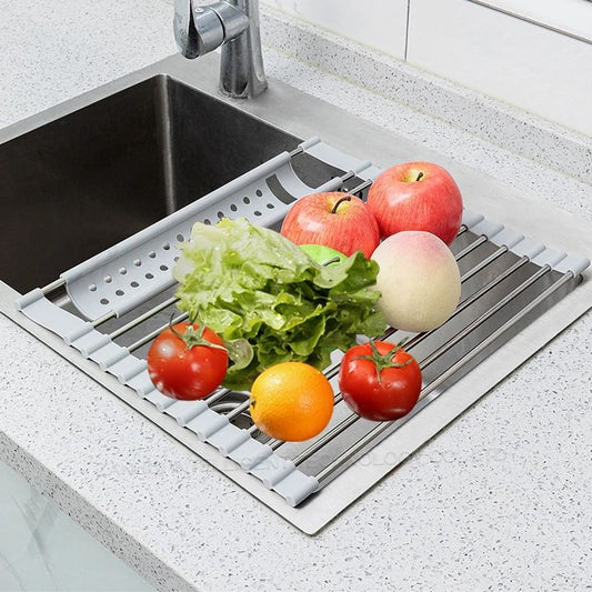 égouttoir multi enroulable inox silicone fruit