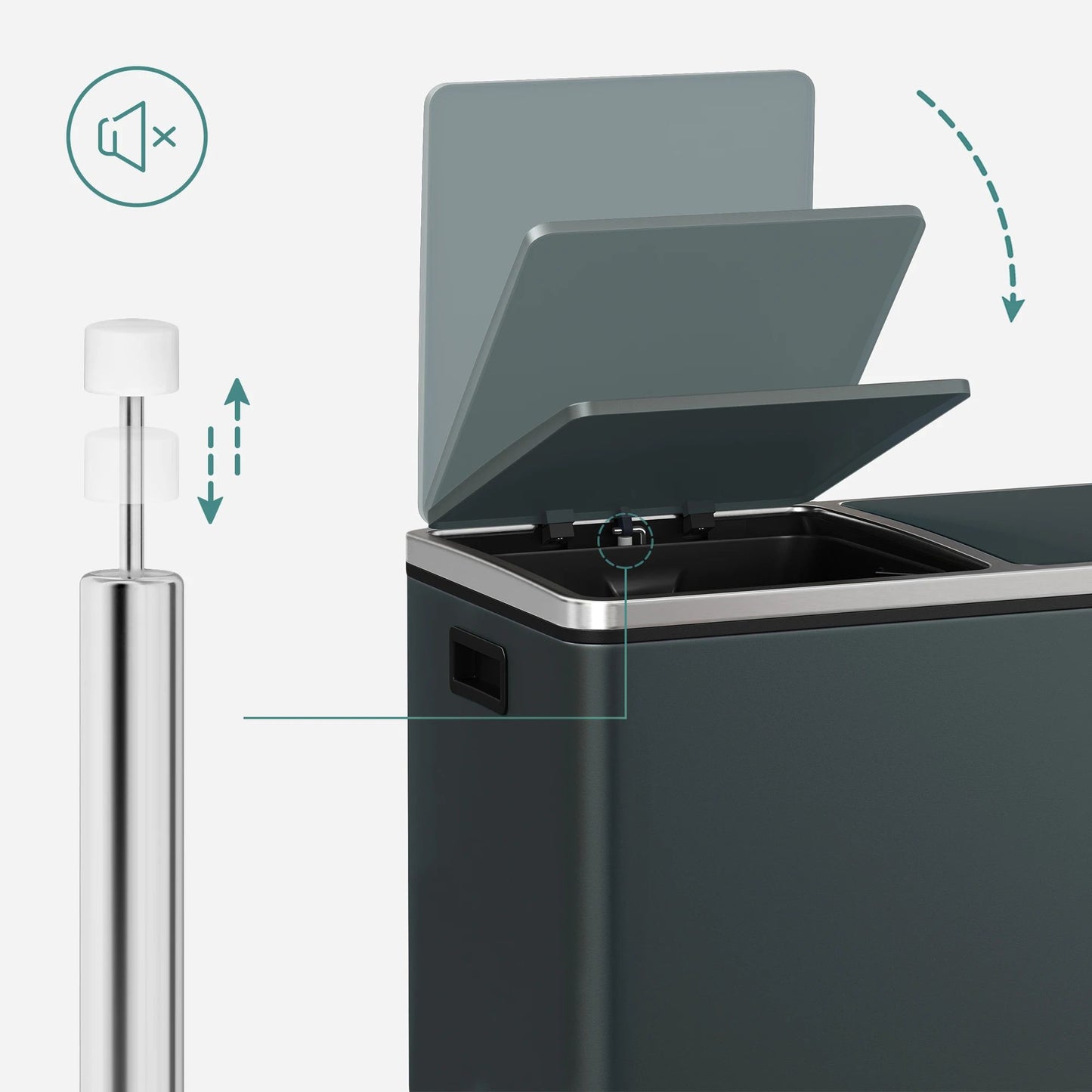 poubelle cuisine | Double Compartiment - Rangement Facile