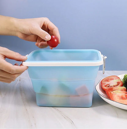 rangement frigo sac lunch box bleu ouvert